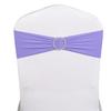 SINSSOWL 100 PCS Spandex Lavender Chair Sashes for Wedding Stretch Light Purple Chair Bows Bands with Buckle for Party Banquet Birthday Engagement Outdoor Events Decorations view 3