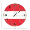 Austria Wooden Wall Clock Austria Flag Tuscan Country Style Wooden Clocks National Flag Country Souvenir Clock Battery Operated Silent Round Clock for Dinning Living Room 15inch view 2