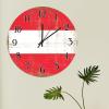Austria Wooden Wall Clock Austria Flag Tuscan Country Style Wooden Clocks National Flag Country Souvenir Clock Battery Operated Silent Round Clock for Dinning Living Room 15inch view 4