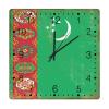 Central Asia Country Country Souvenir Wooden Wall Clock Central Asia Country Flag Clocks Battery Operated 10inch Square Wall Clock Retro National Flag Home Decorative Clocks for Office School view 1