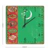 Central Asia Country Country Souvenir Wooden Wall Clock Central Asia Country Flag Clocks Battery Operated 10inch Square Wall Clock Retro National Flag Home Decorative Clocks for Office School view 2