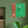 Central Asia Country Country Souvenir Wooden Wall Clock Central Asia Country Flag Clocks Battery Operated 10inch Square Wall Clock Retro National Flag Home Decorative Clocks for Office School view 4