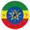 Ethiopia Country Souvenir Wall Clock Ethiopia Flag Wall Clocks Battery Operated Silent 15inch Round Wall Clock Country Tuscan Style National Flag Wall Clocks for Living Room Bedroom view 1