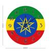 Ethiopia Country Souvenir Wall Clock Ethiopia Flag Wall Clocks Battery Operated Silent 15inch Round Wall Clock Country Tuscan Style National Flag Wall Clocks for Living Room Bedroom view 2