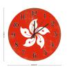 Hong Kong Decorative Wall Clock Hong Kong Flag Farmhouse Wall Decor Hanging Wall Clocks National Flag Country Souvenir Wall Clocks Battery Operated Round Clock for Dinning Living Room 10inch view 2
