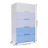 5 Tier Plastic Storage Cabinet with 5 Drawers - Vertical Clothes Storage, Wheeled for Bedroom, Hallway, Entryway - Gradient Blue - 11.4" x 17.1" x 31.5" view 3