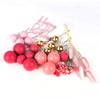 29 PCS Flower Boho Cake Topper Balls Cake Decorations with Hot Pink and Gold Balls Palm Leaves Artificial Plants for Wedding Birthday Themed Supplies (Hot Pink) view 3