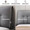 Backrest Pillow King Size Headboard Cushion Reading Pillow Bedside Cushion Upholstered Lumbar Pad Removable Cover for Tatami Bedroom Daybed Bed Bench,B,No headboard 47.2"/120cm view 2