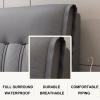 Backrest Pillow King Size Headboard Cushion Reading Pillow Bedside Cushion Upholstered Lumbar Pad Removable Cover for Tatami Bedroom Daybed Bed Bench,B,No headboard 47.2"/120cm view 3