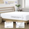 THREAD SPREAD 100% Cotton California King Fitted Sheets Only - 400 Thread Count Cal King Sheets Deep Pocket Fitted, Soft, Cooling, Sateen & Elastic Bottom Sheet, Fits Mattress Upto 18 inches - White view 4