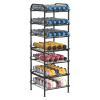 BTY Water Bottle Organizer 7 Tier Freestanding Water Bottle Storage Organizer Metal Bottle Rack Holder Stand Shelf for Kitchen Pantry Food Storage (Black) view 1