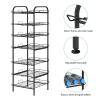 BTY Water Bottle Organizer 7 Tier Freestanding Water Bottle Storage Organizer Metal Bottle Rack Holder Stand Shelf for Kitchen Pantry Food Storage (Black) view 3