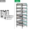 BTY Water Bottle Organizer 7 Tier Freestanding Water Bottle Storage Organizer Metal Bottle Rack Holder Stand Shelf for Kitchen Pantry Food Storage (Black) view 4