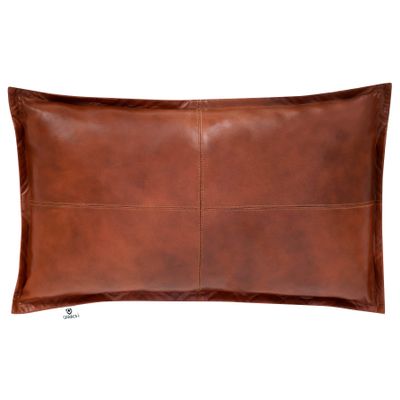 QAWACH Lambskin Leather Rectangle Pillow Cover - Sofa Cushion Case - Decorative Throw Covers for Living Room & Bedroom (12X20 Inch, Tan Antique Box Pack of 1)