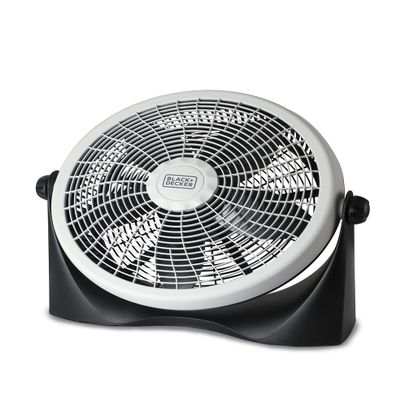 BLACK+DECKER High Velocity Floor Fan, 15.6" Diameter Freestanding Fan, 5 Plastic Blades, 3-Speeds, 90-Degree Tilt Adjustment, For Use In Bedroom, Home or Office, 5.5 lbs., Gray/Black, BFF16B