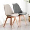 CraftThink Modern Dining Chairs, Upholstered Home Side Chair Conference Room Side Chair Dining Chair Armless Metal Wood Color Leg Chair for Milk Tea Shop Kitchen Dining Room (Pea Green, 4 Pieces) view 2