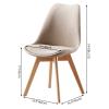 CraftThink Modern Dining Chairs, Upholstered Home Side Chair Conference Room Side Chair Dining Chair Armless Metal Wood Color Leg Chair for Milk Tea Shop Kitchen Dining Room (Pea Green, 4 Pieces) view 3
