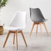 CraftThink Modern Dining Chairs, Upholstered Home Side Chair Conference Room Side Chair Dining Chair Armless Metal Wood Color Leg Chair for Milk Tea Shop Kitchen Dining Room (Pea Green, 4 Pieces) view 4