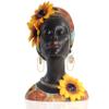 African Art Bust Statue, Home Decor African Sunflower Girl Figurines, Home Decor Resin Black African American Bust Sculpture, Suitable For Living Room, Room, Desktop, Bookcase, Wooden Shelf Decor view 1