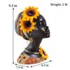 African Art Bust Statue, Home Decor African Sunflower Girl Figurines, Home Decor Resin Black African American Bust Sculpture, Suitable For Living Room, Room, Desktop, Bookcase, Wooden Shelf Decor view 2