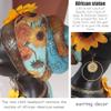 African Art Bust Statue, Home Decor African Sunflower Girl Figurines, Home Decor Resin Black African American Bust Sculpture, Suitable For Living Room, Room, Desktop, Bookcase, Wooden Shelf Decor view 4