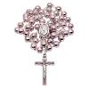 Mondo Cattolico Rosary Beads catholic for Women and Men from Vatican Sacred Heart of Jesus Rosary in Silver Color Beads Decorated with Pink Flowers - Perfect Catholic gifts (Pink) view 1