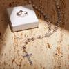 Mondo Cattolico Rosary Beads catholic for Women and Men from Vatican Sacred Heart of Jesus Rosary in Silver Color Beads Decorated with Pink Flowers - Perfect Catholic gifts (Pink) view 4