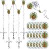 Jadive 24 Pcs Lady Guadalupe Scented Rosary Beads Necklace Bulk Baptism Favors First Communion Rosarios Catolicos with 24 Clear Gift Box(White) view 1