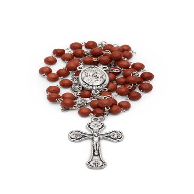 Mondo Cattolico Rosary Beads catholic for Women and Men from Vatican, Original Rose Scented Rosary with Our Lady of Good Health Center Medal - Perfect catholic gifts