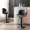 Bituman 2 pcs Swivel Barstools, PU Leather Upholstered Height Stool Adjustable Height Bar Stools Retro Industrial Bar Stools Bar Chairs with Backrest, for Dining Room Coffee House Rustic Bar view 4