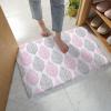 Bath Rug for Bathroom Bedroom, Gray and Pink Leaves Bath Mats Plush Area Rugs Non Slip Doormats Absorbent Bathroom Mat for Indoor Entrance 20"31.5" Abstract Geometric Lines Tiled view 3