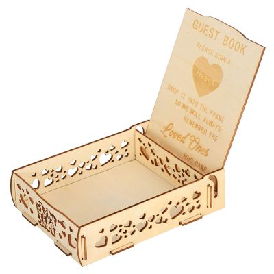 Wooden Guest Book Memorable Signature Message Notebooks Message Box Gift Card Holder Romantic Wedding Signature Supplies , Guest Box for Wedding , Guest Box for Wedding , Wooden Guest Book Memorable