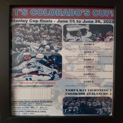 Assorted Colorado Avalanche 4 Tampa Bay Lightning 2 - Colorado Avalanche win 2022 Stanley Cup - framed print