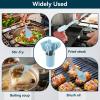 12pcs Cooking Utensils Set, Silicone Cooking Utensils Set Light Blue Non Stick Kitchen Utensil with Wooden Handle Silicone Kitchenware view 3