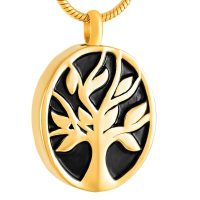 SHEIL Free Engraving- Oval Stainless Steel Memorial Urn Jewelry - Tree of Life Cremation Keepsake Necklace for Ashes,4