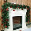 Christmas Garland 10 FT Long- Artificial Christmas Pine Cone Garland with Red Berries- for Mantle Fireplace Stairs Railing Indoor Outdoor Decorations, No Lights, Pack of 2 view 4