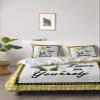4 Piece Full Duvet Cover Set Summer Gnome Daisy with Bumble Bees Breathable Comforter Covers Ultra Soft Bed Sheet with Decoretive 2 Pillow Shams Bedding Collection Sets Yellow Plaid Positive Text view 2