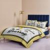 4 Piece California King Duvet Cover Set Summer Gnome Daisy with Bumble Bees Breathable Comforter Covers Ultra Soft Bed Sheet with 2 Pillow Shams Bedding Collection Sets Yellow Plaid Positive Text view 4