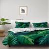 4 Piece Queen Duvet Cover Set Turtle Leaf Tropical Green Plants Summer Breathable Comforter Covers Ultra Soft Bed Sheet with 2 Pillow Shams Bedding Collection Sets Watercolor Foliage Jungle view 2