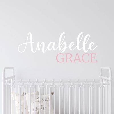 Name Wall Decal Sticker Custom Name Wall Decal Girls Room Boys Room (323) - Personalized Name Wall Decal Nursery Decal - Baby Monogram Vinyl Wall Art (70" Wide x 27" high)
