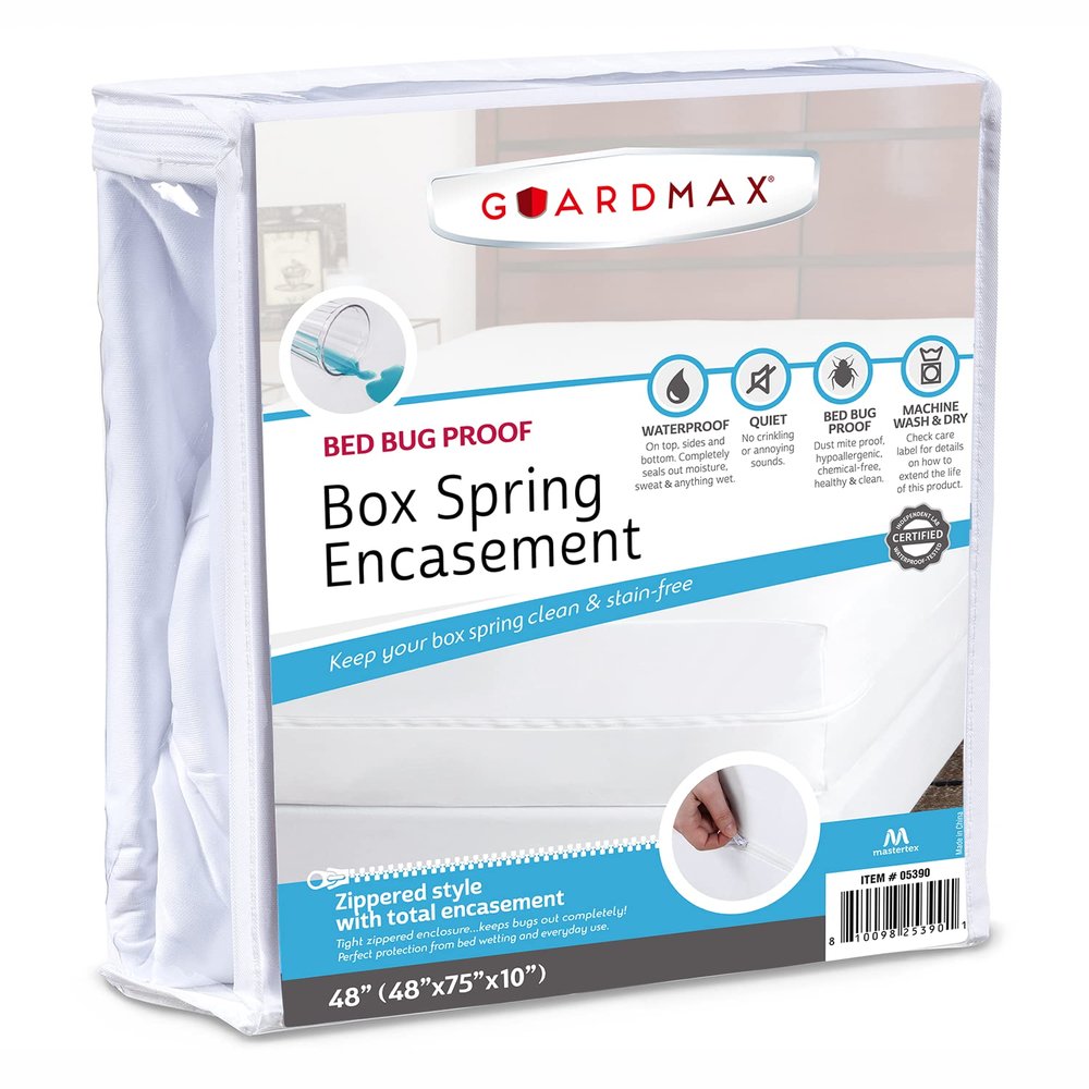 Guardmax Premium Box Spring Cover - RV Size Waterproof and Bed Bug Proof Zippered Box Spring Encasement - 6 Side Absorbent Boxspring Protects Against Bed Bugs, Dust Mites, Dirt, Spills, & Stains