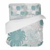 4 Piece California King Duvet Cover Set Spring Abstract Teal White Flowers Breathable Comforter Covers Ultra Soft Bed Sheet with 2 Pillow Shams Bedding Collection Sets Watercolor Floral Pattern view 1