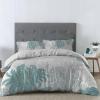 4 Piece California King Duvet Cover Set Spring Abstract Teal White Flowers Breathable Comforter Covers Ultra Soft Bed Sheet with 2 Pillow Shams Bedding Collection Sets Watercolor Floral Pattern view 2