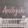 Name Wall Decal Sticker Custom Name Wall Decal Girls Room Boys Room - Personalized Name Wall Decal Nursery Decal - Baby Monogram Vinyl Wall Art (18" Wide x 8" high) view 1