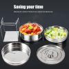Estink Stackable 3 Tier Stainless Steel Steamer Pot Set, Silver view 2