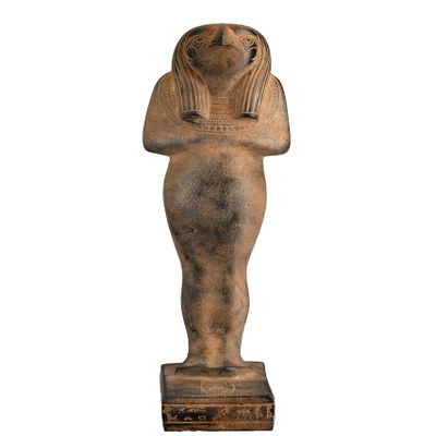 Ancient Egyptian statue Horus Ushabti as a Falcon God of Sky heavy black stone Egyptian Art made in Egypt.