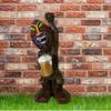 18" Friki-Tiki Full Body Totum Pole Statue with Peace Sign Hand & Beer Party Drink view 2