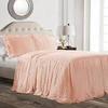 Dainty Homes : Single Ruffle 3 Piece Set Bed Spread Shabby Chic Farmhouse Style 100% Egyptian Cotton 600 TC 25" Drop Full -Solid Peach view 1