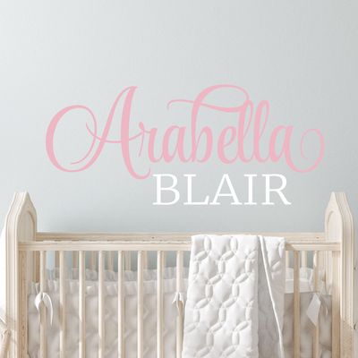 Name Wall Decal Sticker Custom Name Wall Decal Girls Room Boys Room (343) - Personalized Name Wall Decal Nursery Decal - Baby Monogram Vinyl Wall Art (42" Wide x 18" high)