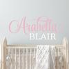 Name Wall Decal Sticker Custom Name Wall Decal Girls Room Boys Room (343) - Personalized Name Wall Decal Nursery Decal - Baby Monogram Vinyl Wall Art (42" Wide x 18" high) view 1
